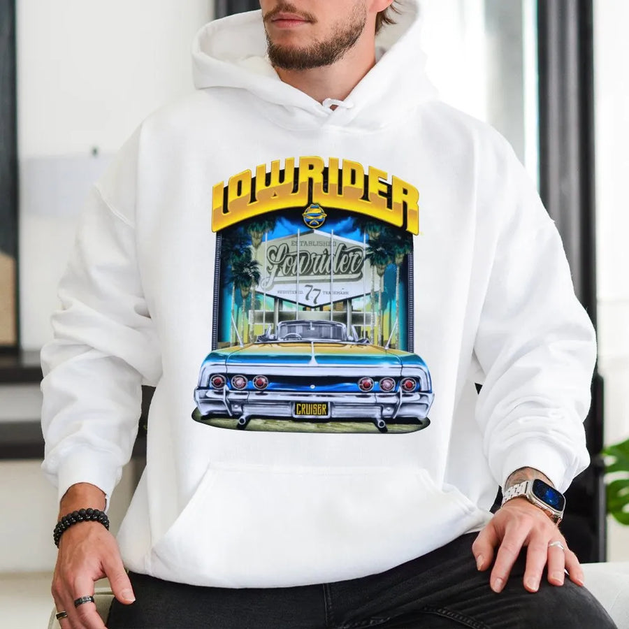 Lowrider Car Enthusiast Hoodie | Vintage Automotive Racing Design | Cotton-Blend Premium Comfort | Unique Gift for Gearheads