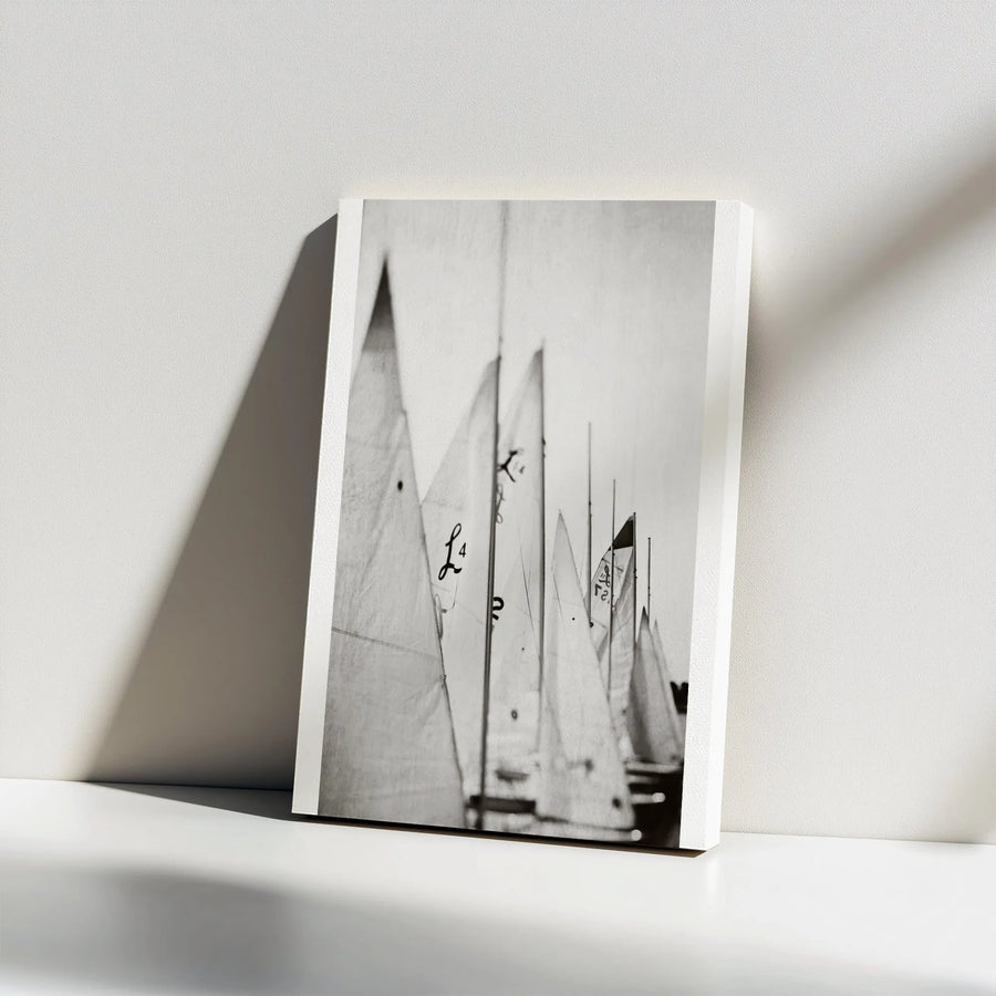 Sailboat Canvas Wall Art | Abstract Black and White Photography | Premium Thick Canvas | Nautical Decor Gift for Sailor
