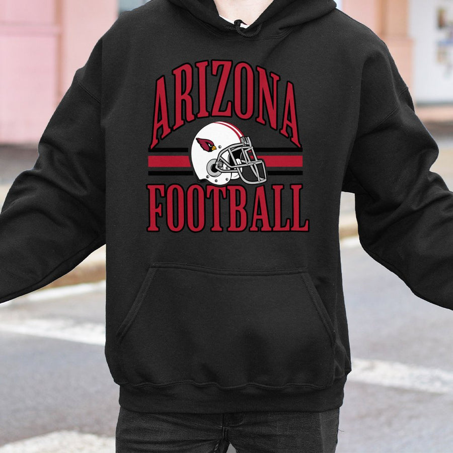 Arizona Football With Arizona Cardinals Helmet Logo Hoodie