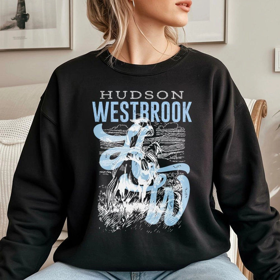 Western Cowboy Sweatshirt | Vintage Rodeo Horse Graphic Print | Premium Cotton Blend Crewneck | Gift for Country Music Lovers & Ranchers