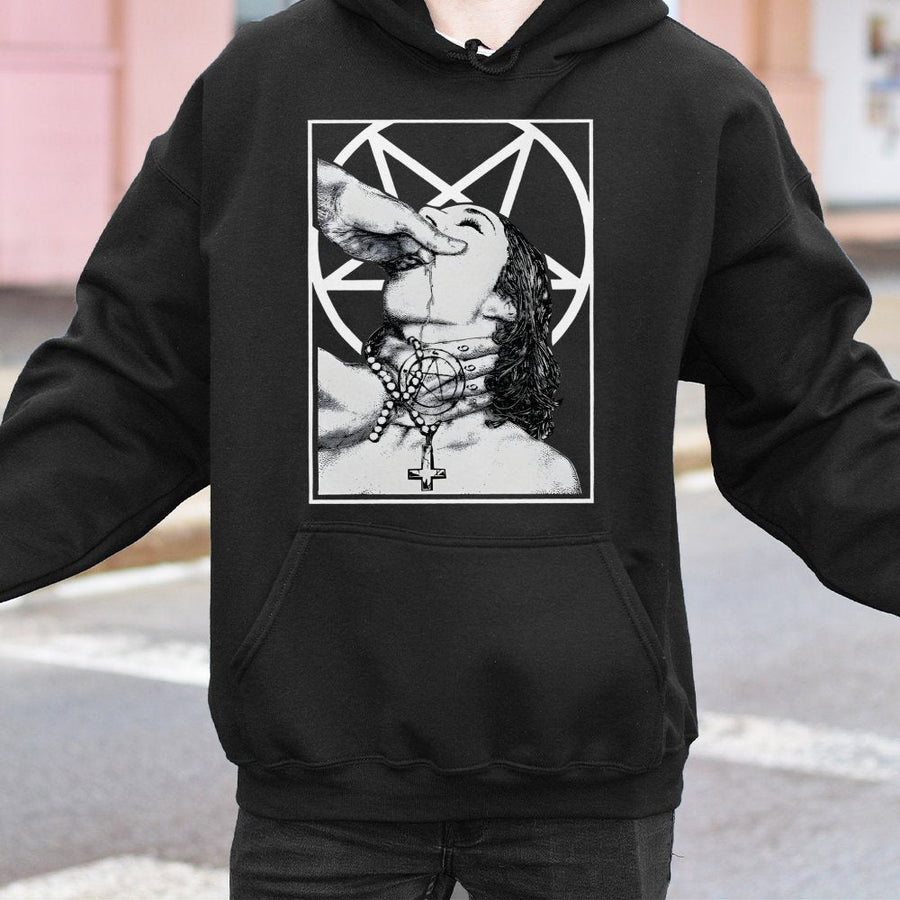 Occult Pentagram Graphic Hoodie | Dark Gothic Aesthetic Print | Soft Cotton-Blend Premium Quality | Alternative Fashion Gift for Men and Women