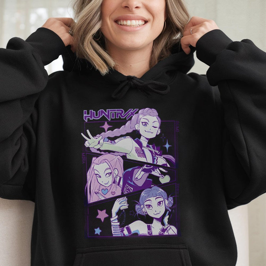 Huntrix Anime Hoodie | Demon Hunter Idol Group Graphic | Premium Cotton Blend | Gift for Anime Fans and Kpop Lovers