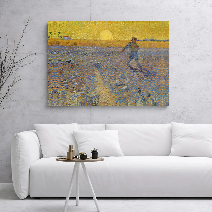 The Sower Van Gogh Canvas Wall Art | Famous Impressionist Painting | Gallery Wrapped Premium Print | Home Office Decor Gift