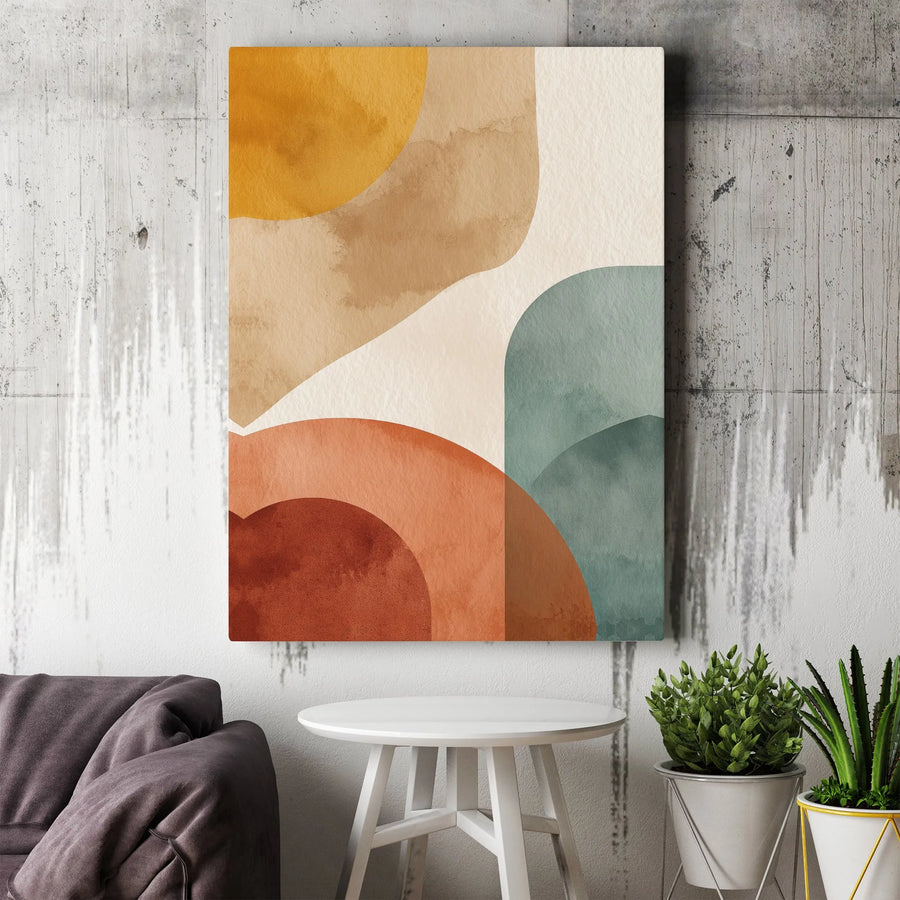 Abstract Canvas Wall Art | Boho Organic Shapes & Earthy Tones | Premium Gallery Wrapped Canvas | Modern Living Room Decor Gift