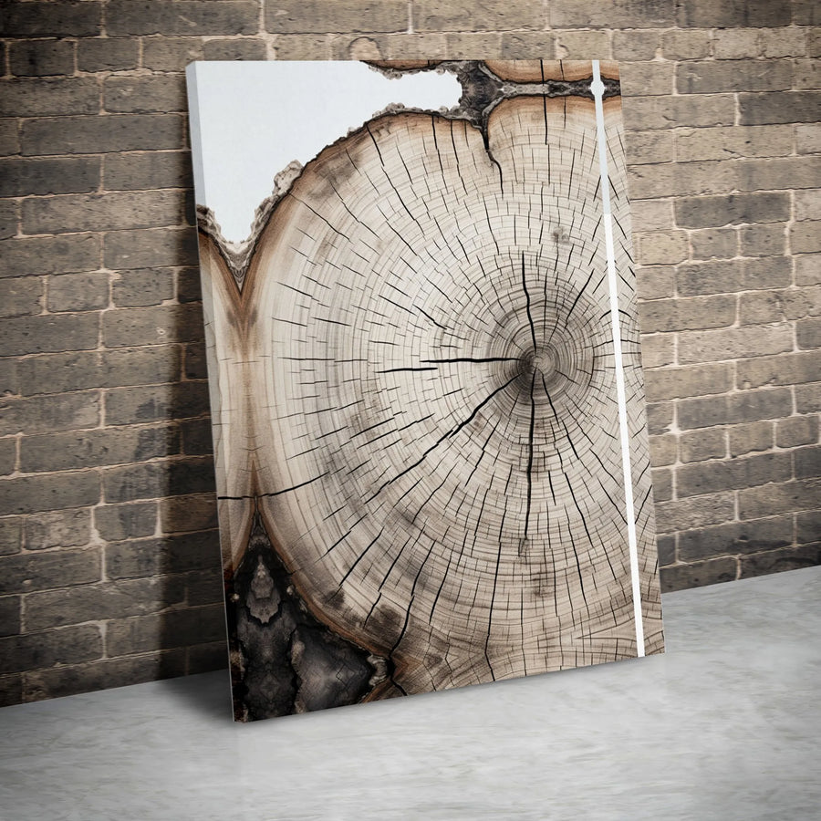 Tree Ring Canvas Wall Art | Rustic Tree Trunk Cross Section | Premium Gallery Wrapped Canvas | Modern Farmhouse Decor Gift