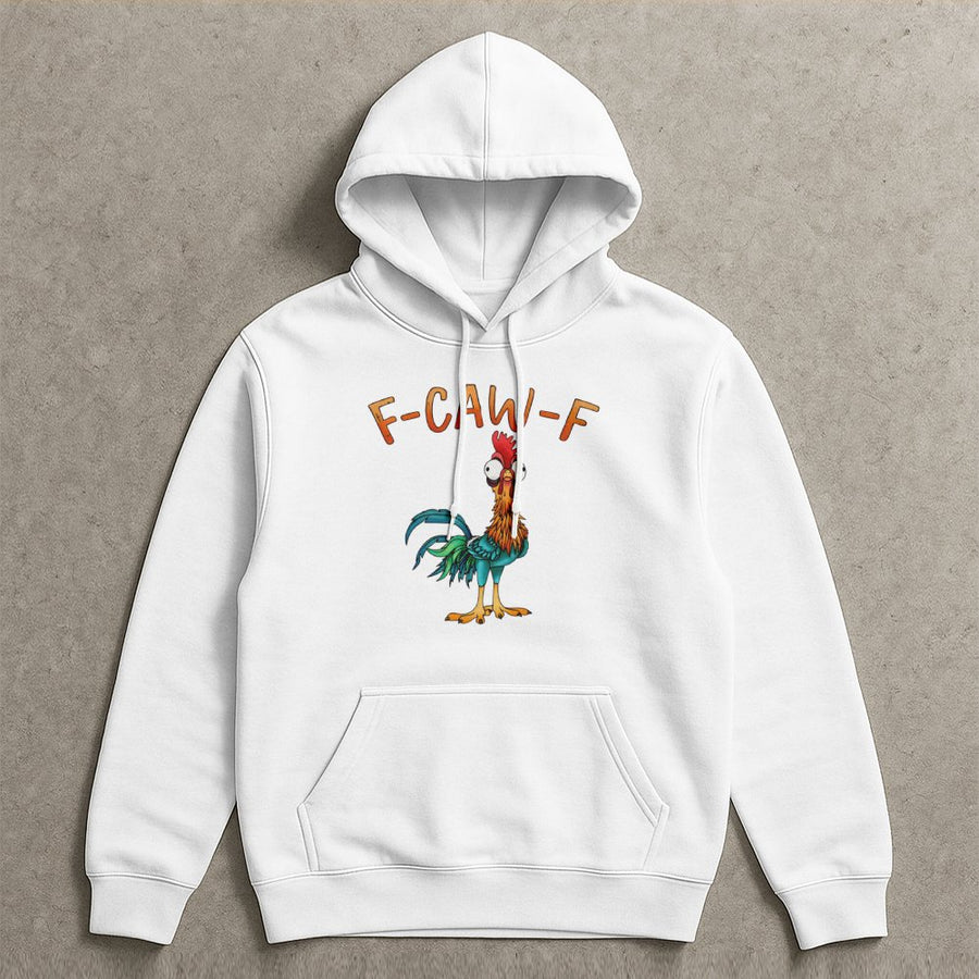 Funny Chicken Hoodie | F-Caw-F Cute Rooster Graphic | Premium Cotton Blend | Gift for Chicken Lover and Farmer