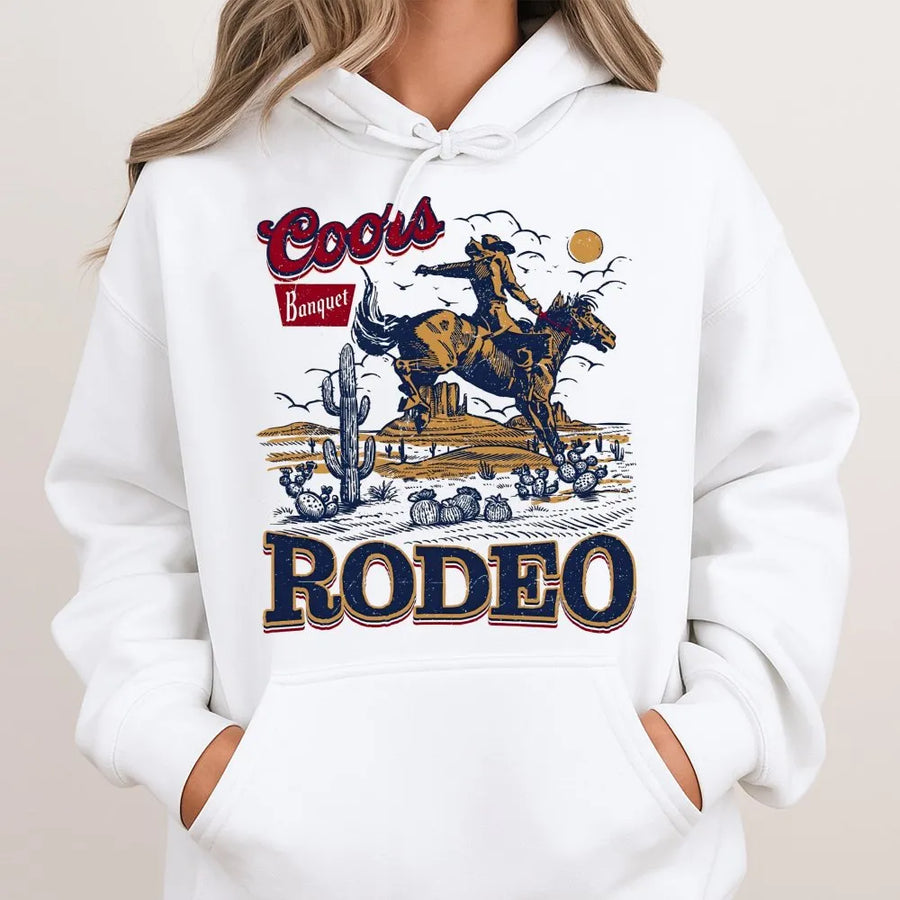 Coors Cowboy Vintage Hoodie, Trendy Summer Hoodie, Summer Road Trip Hoodie, Cool Summer Hoodie, Beach Hoodie