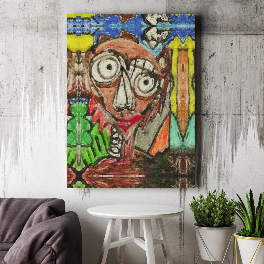 Abstract Expressionist Wall Art | Surreal Portrait Canvas Print | Gallery-Wrapped Premium Decor | Unique Modern Statement Piece