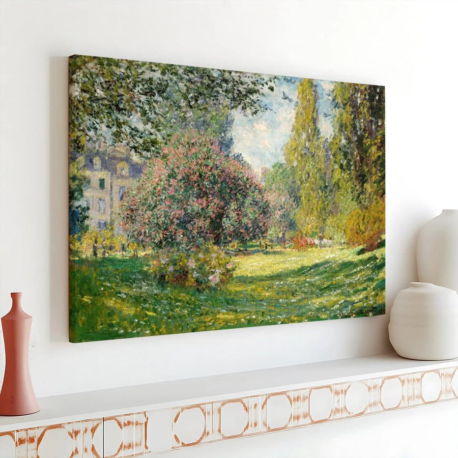 Monet Garden Canvas Wall Art | Impressionist Landscape Painting | Premium Gallery Wrapped Canvas | French Country Home Decor Gift