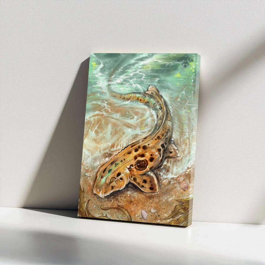 Epaulette Shark Canvas Wall Art | Marine Life Illustration | Premium Gallery Wrapped Canvas | Collector's Gift for Ocean Lover