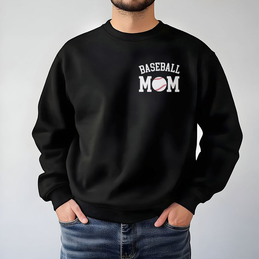 Baseball Mom Sweatshirt | Varsity Letter Sports Graphic | Premium Cotton Blend Crewneck | Game Day Apparel Gift for Her