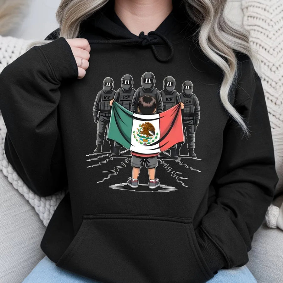 Mexico Flag Protest Hoodie | Social Justice Activist Design | Premium Cotton Blend | Unisex Apparel for Human Rights Supporters