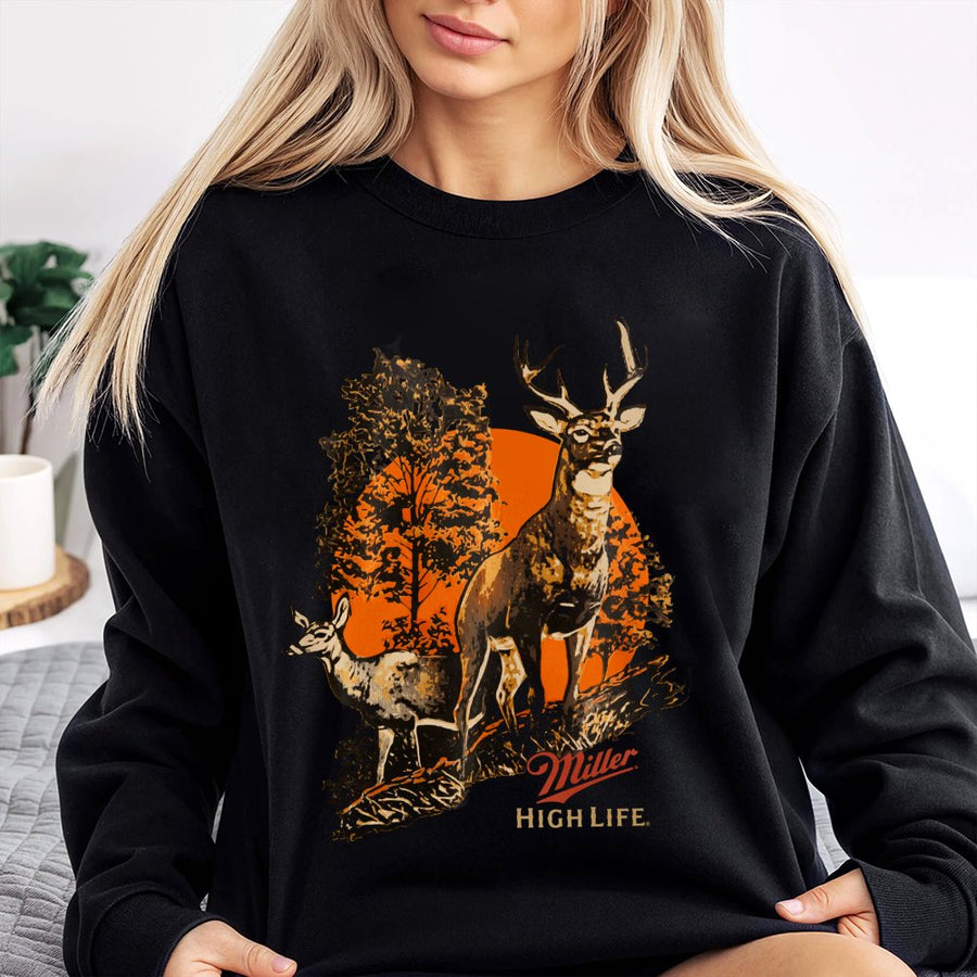 Miller High Life Graphic Sweatshirt Unisex Deer Hunting Sweatshirt For Men And Women Casual  Top Perfect For Outdoor