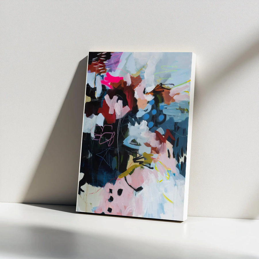 Abstract Expressionist Vertical Canvas | Vibrant Contemporary Artwork | Premium Gallery Wrapped Canvas | Modern Living Room & Office Wall Decor