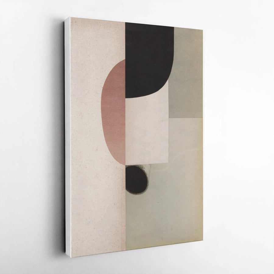 Abstract Geometric Vertical Canvas | Mid-Century Modern Shapes Wall Art | Premium Thick Gallery Wrapped Print | Boho Home & Office Decor Gift