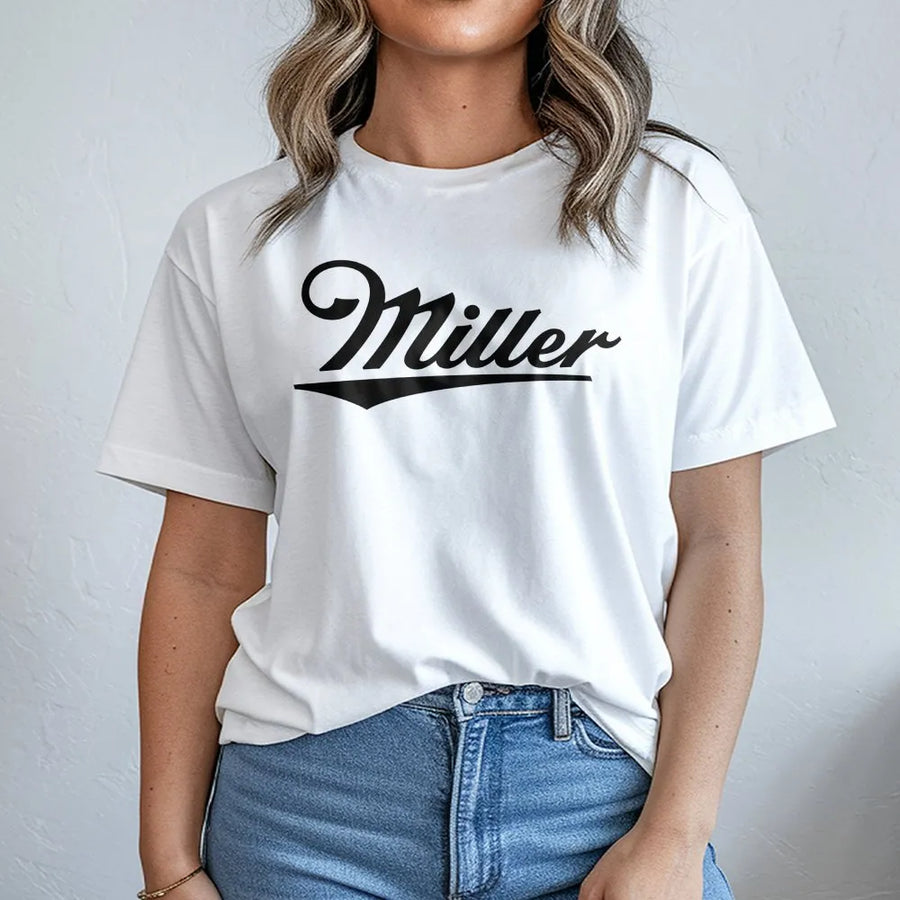 Miller Beer Vintage Baby T-Shirt Y2k Fitted T-Shirt, Trendy Baseball Game Outfit, Iconic Retro T-Shirt, Soft Women'S Top