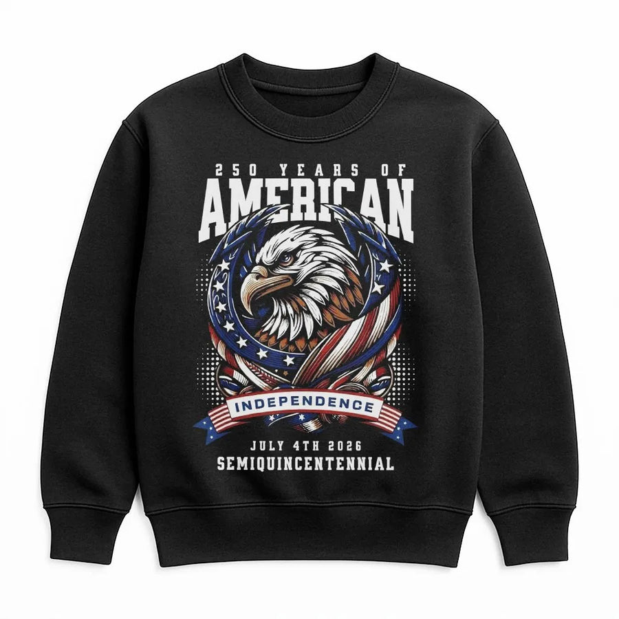 USA 250th Anniversary Sweatshirt | Patriotic Bald Eagle Flag Design | Premium Cotton Blend | July 4th 2026 Semiquincentennial Gift