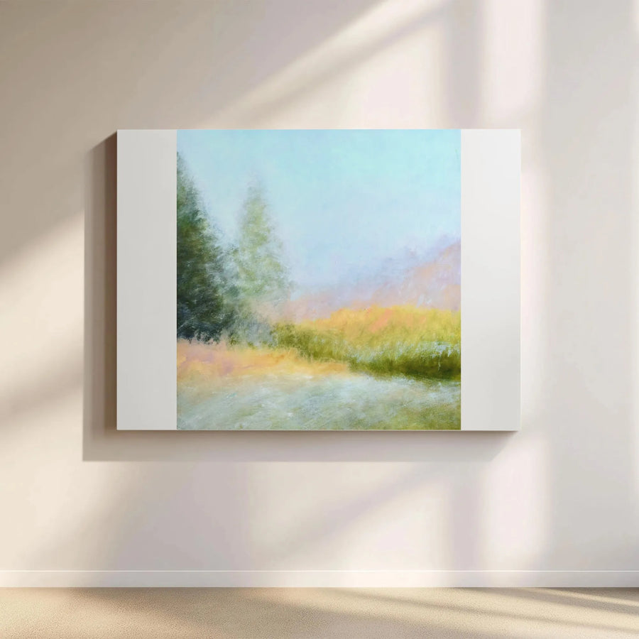 Misty Morning Forest Canvas Wall Art | Impressionist Nature Landscape | Premium 1.25" Gallery Wrap | Serene Home Office Decor