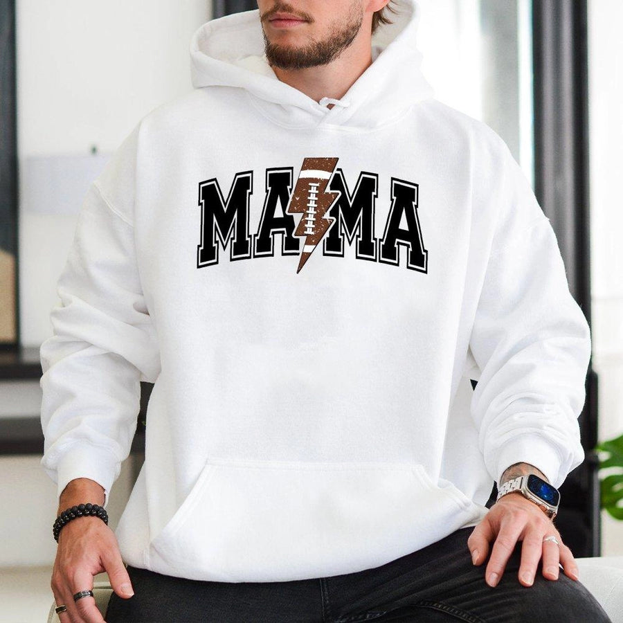 Football Mama Hoodie | Varsity Letter Graphic Design | Premium Cotton Blend | Gift for Football Mom, Game Day Outfit