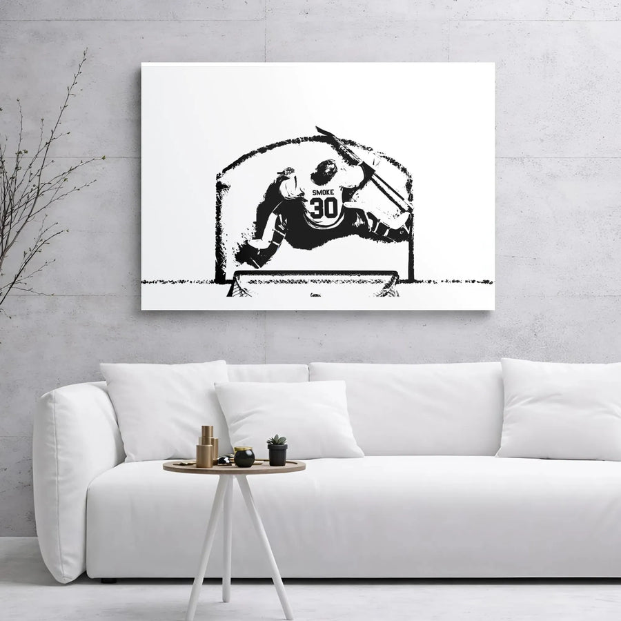 Ice Hockey Goalie Canvas Art | Dynamic Save Action Sketch | Premium 1.25-Inch Gallery Wrap | Sports Decor Gift for Hockey Fans