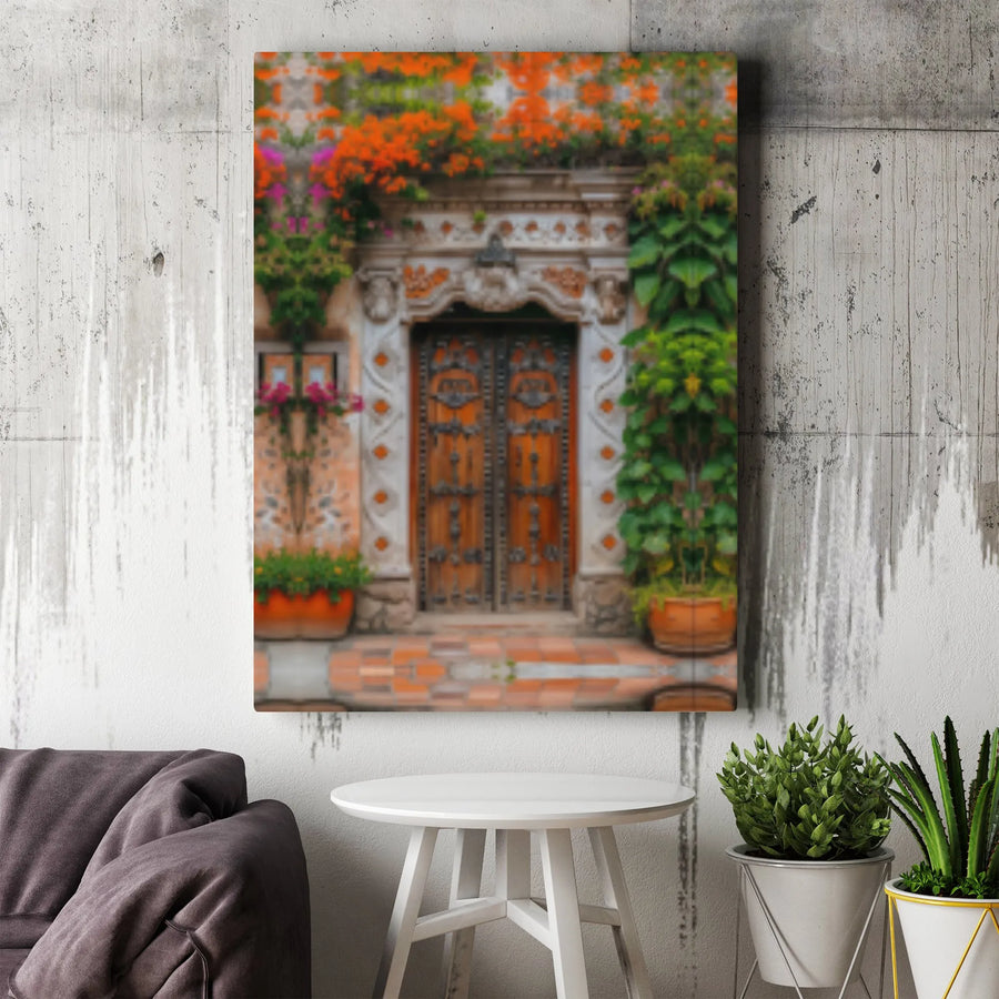 Spanish Colonial Doorway Canvas Print | Ornate Architectural Wall Art | Gallery Wrapped Premium Canvas | Mediterranean Decor Gift For Home