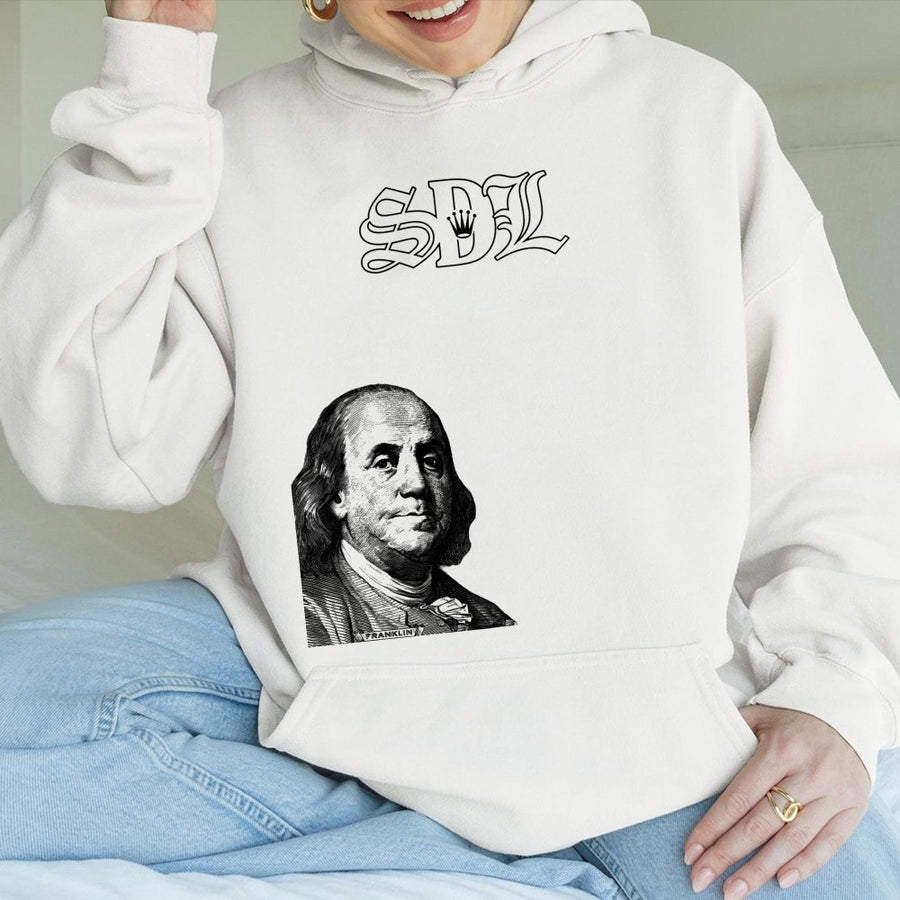 Benjamin Franklin Money Hoodie | Old Money Aesthetic Streetwear | Premium Cotton-Poly Blend | Graphic Urban Sweatshirt Gift For Him Or Her