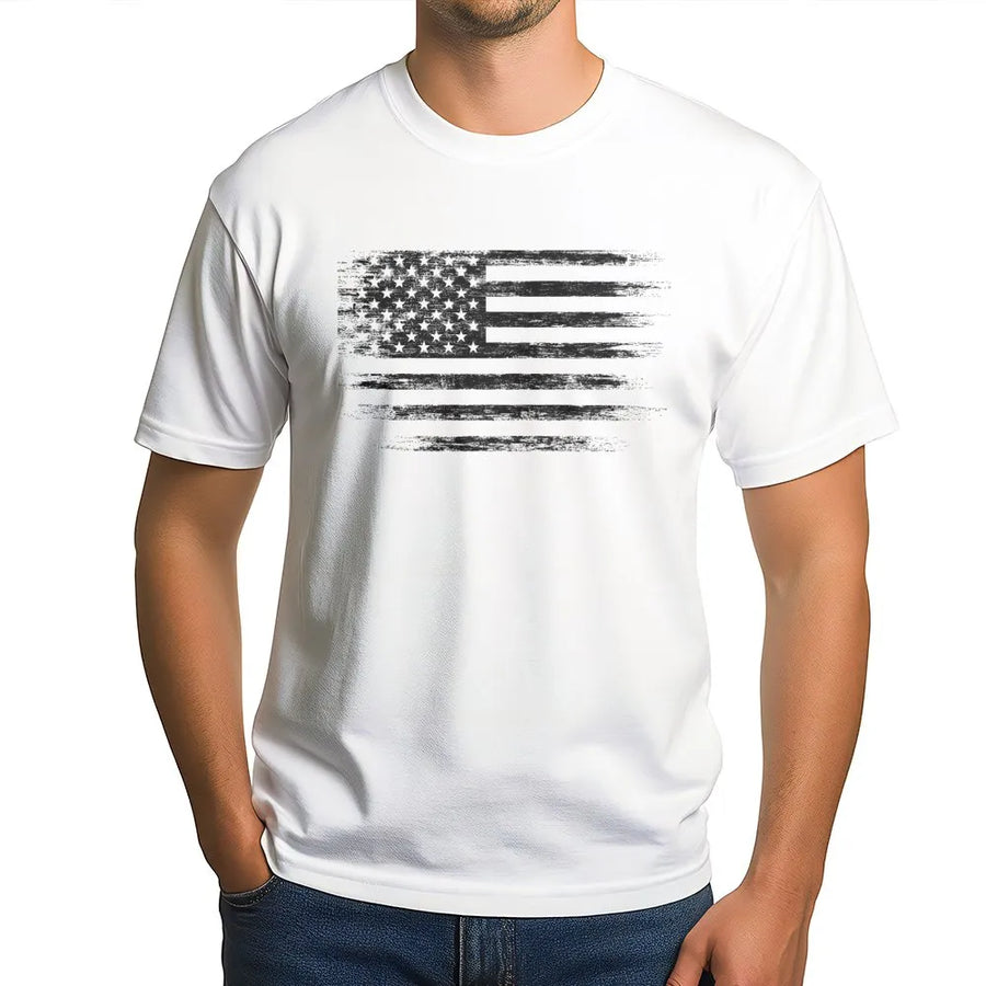 American Flag T-Shirt | Distressed Patriotic Graphic Tee | Premium 100% Cotton | Unisex Casual USA Pride Gift