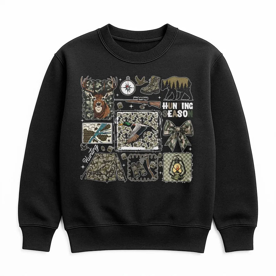 Hunting Season Sweatshirt | Vintage Camo Wildlife Graphic | Premium Cotton Blend | Gift for Hunter Outdoor Enthusiast