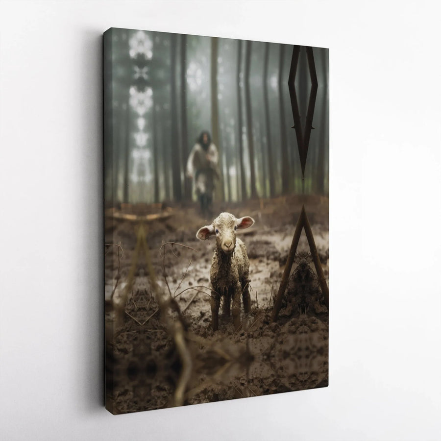 Lost Sheep Canvas Print | Biblical Parable Wall Art | Premium 1.25-Inch Gallery Wrap | Christian Home Decor Gift