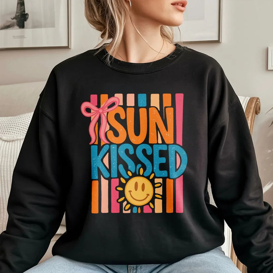 Sunkissed Summer Sweatshirt | Trendy Beach Life Graphic | Soft Cotton Blend Pullover | Vacation Gift For Her