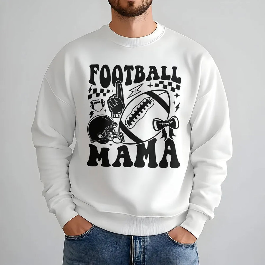 Football Mama Sweatshirt | Funny Retro Game Day Graphic Pullover | Cozy Cotton Blend | Premium Gift for Football Moms