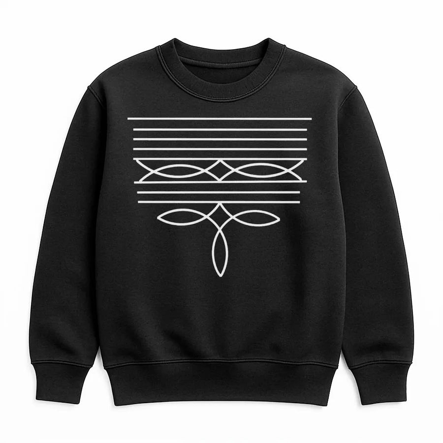 Western Boot Stitch Sweatshirt | Minimalist Cowgirl Line Art Graphic | Premium Cotton Blend | Country Concert Apparel Gift for Women