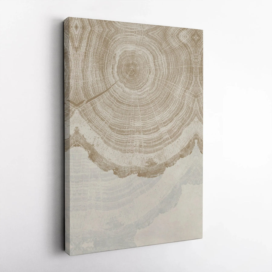 Wood Slice Wall Art | Minimalist Tree Ring Abstract Print | Premium Gallery Canvas | Modern Farmhouse Home Decor Gift