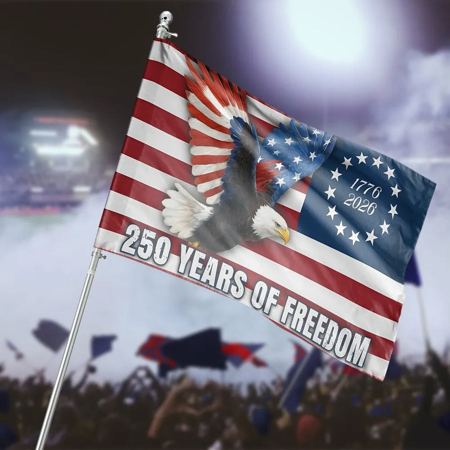 USA 250th Anniversary House Flag | Patriotic Bald Eagle 1776-2026 Design | Premium Double Sided Polyester | Collector's 4th of July Outdoor Decor Gift