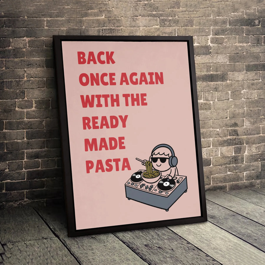Funny DJ Pasta Canvas Print | Music Lover Kitchen Wall Art | Premium Gallery-Wrapped Decor | Unique Gift for DJs & Foodies