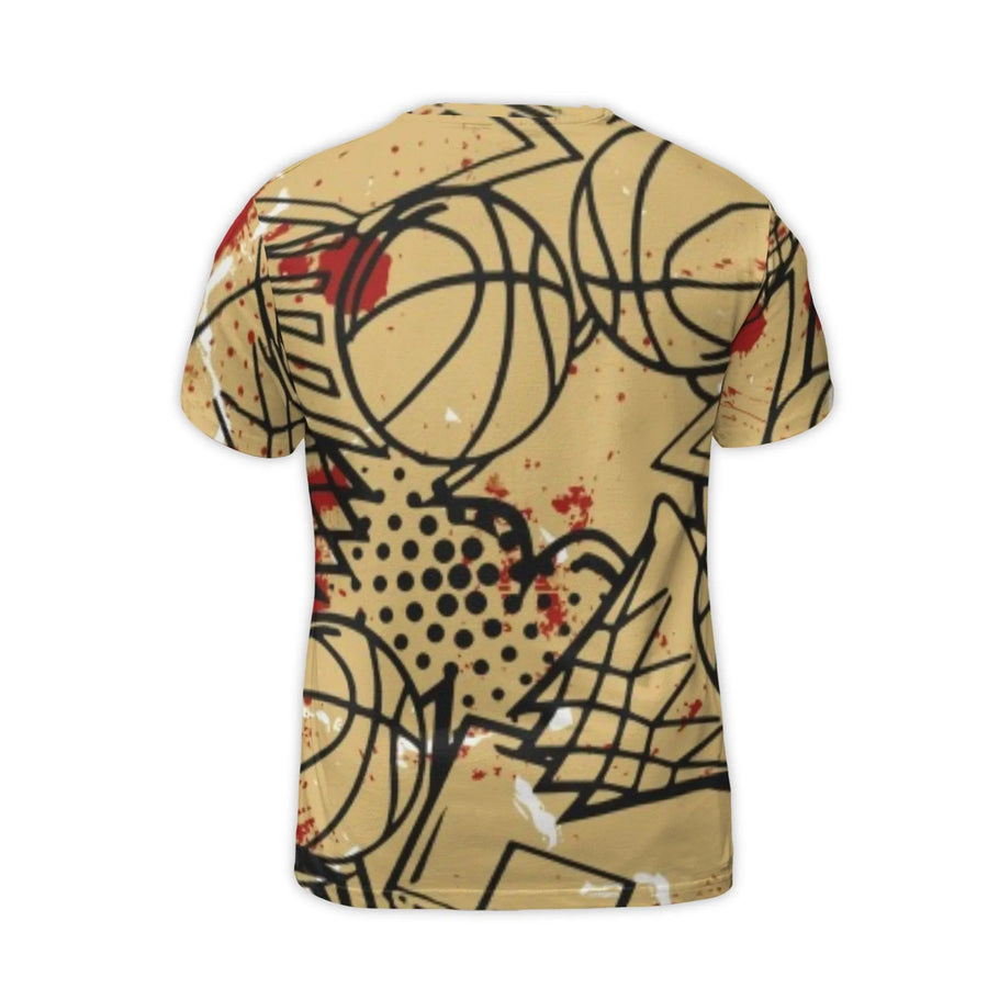 Basketball 3D T-Shirt | Graffiti Sneaker Streetwear Print | Premium Stretch Polyester | Gift for Basketball Players & Sneakerheads