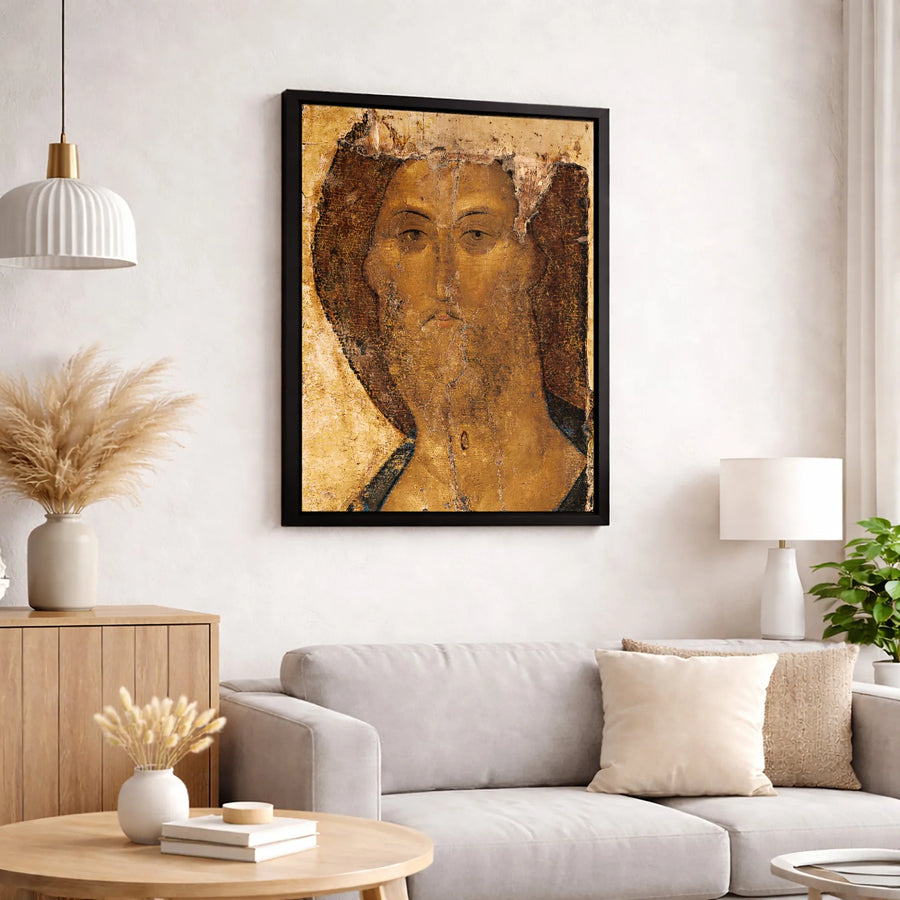 Jesus Christ Icon Canvas Wall Art | Saviour Not Made By Hands | Premium Gallery Wrapped Print | Religious Home Decor Gift for Believers