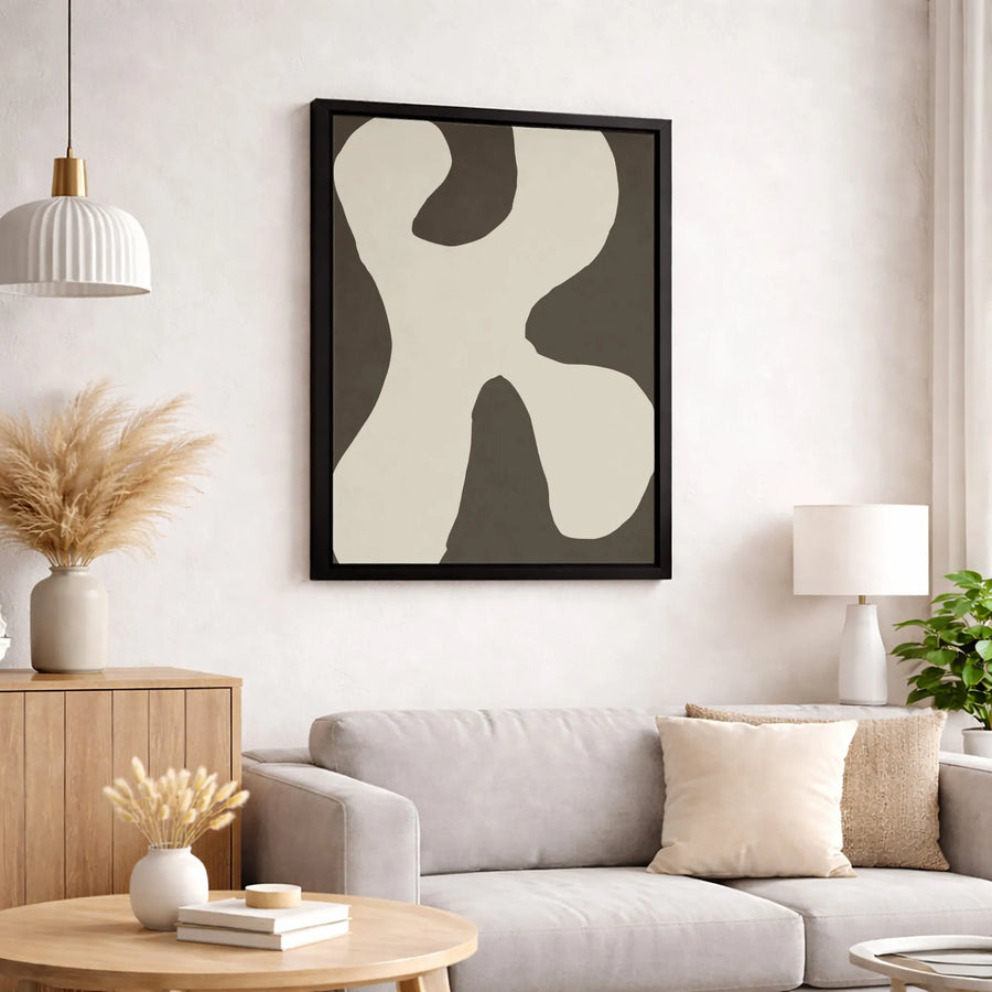 Abstract Organic Shape Canvas | Modern Beige and Brown Wall Art | Gallery Quality Premium Print | Minimalist Decor for Living Room Office