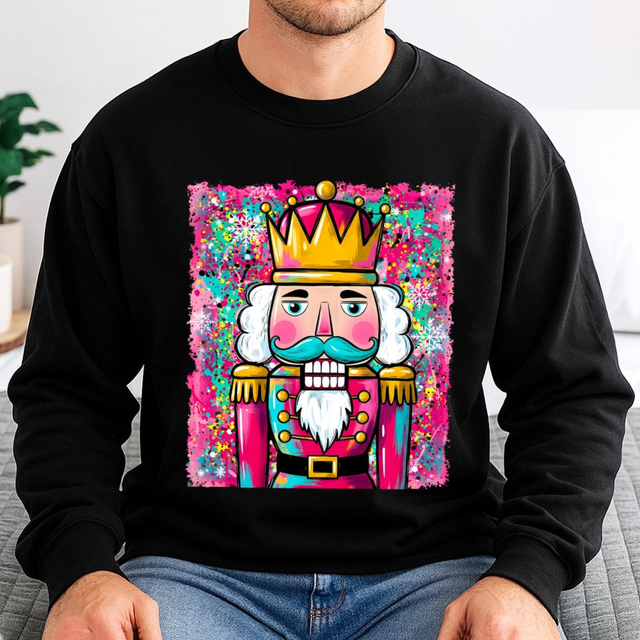 Nutcracker Christmas Sweatshirt | Vibrant Watercolor Holiday Art | Premium Cotton Blend | Cozy Women's Winter Gift Idea