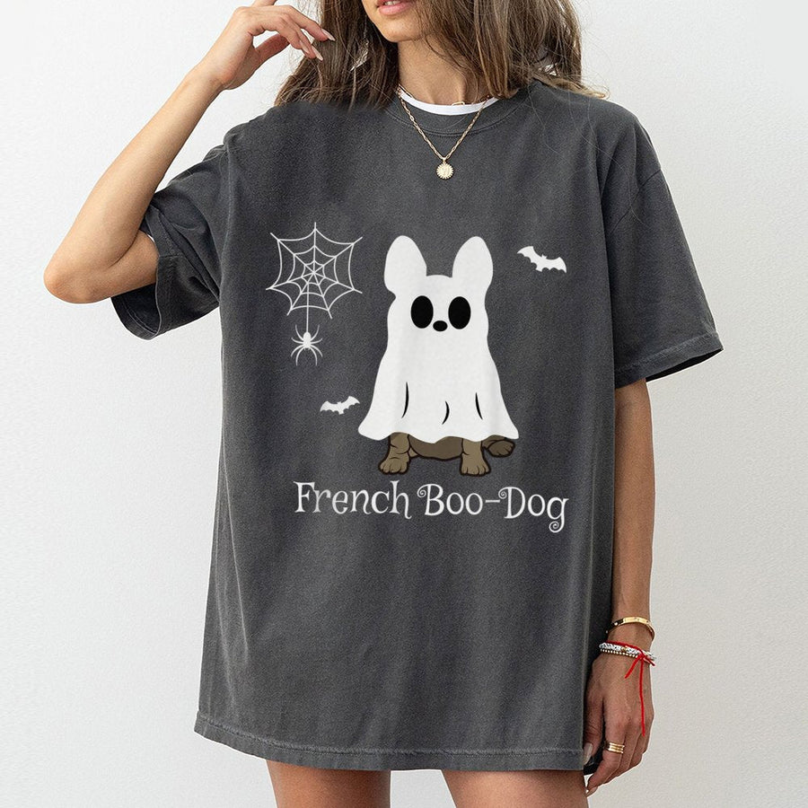 French Bulldog Ghost T-Shirt | Cute Boo Dog Halloween Graphic | 100% Cotton Premium Tee | Spooky Fall Gift For Frenchie Lovers