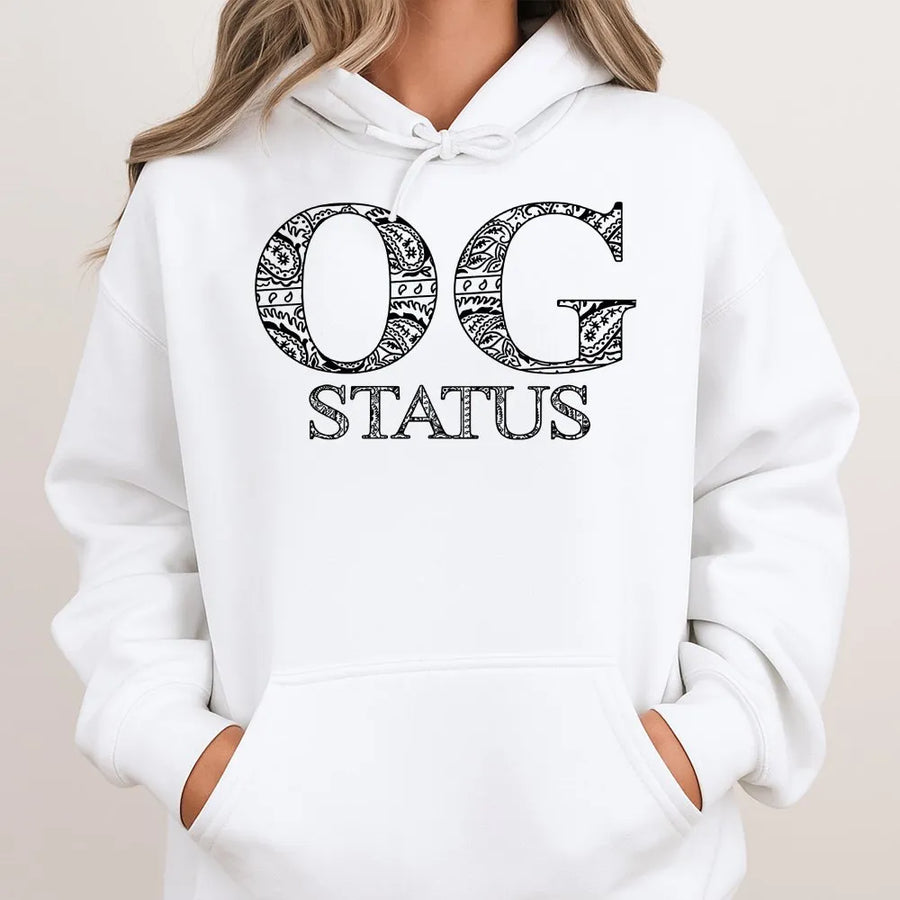 Chicano OG Status Hoodie | Cholo Style Bandana Print Graphic | Soft Cotton Blend | Lowrider Culture Streetwear Gift for Men & Women