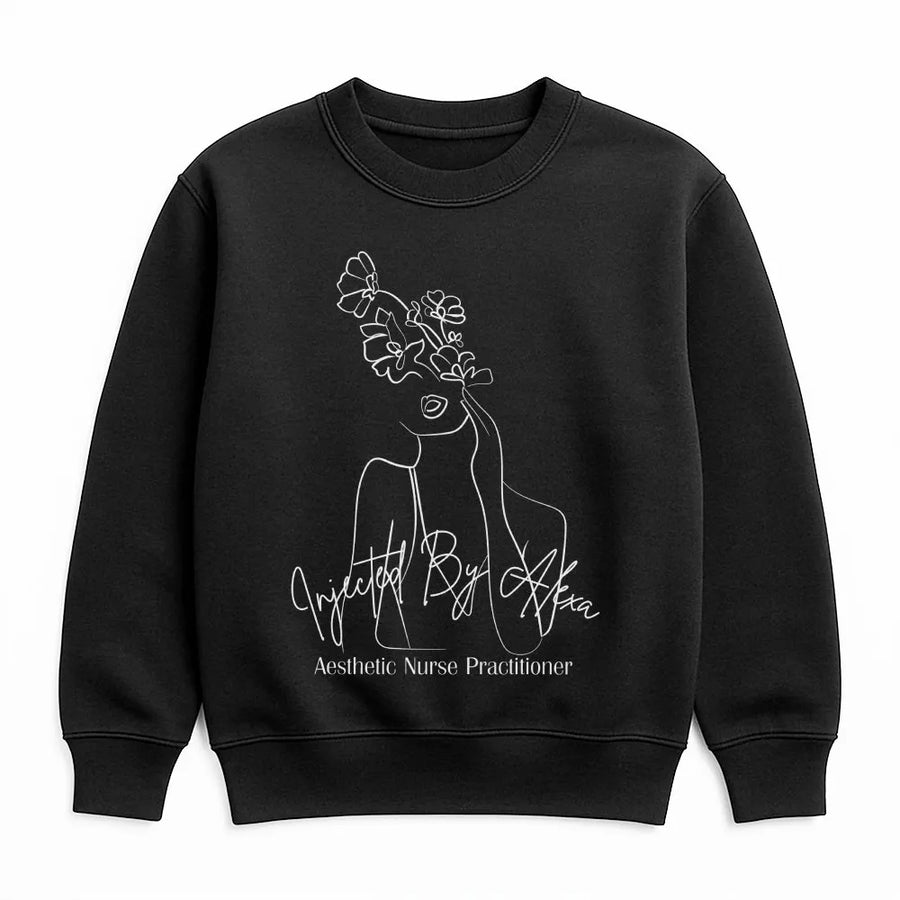 Aesthetic Nurse Practitioner Sweatshirt | Minimalist Floral Line Art | Premium Soft Cotton | Gift for Injector Nurse & Med Spa Staff