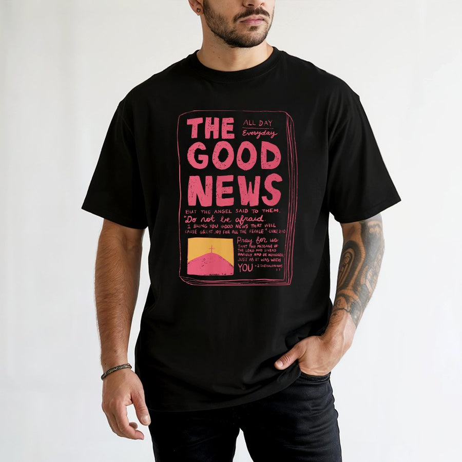 The Good News Christian T-Shirt | Scripture Verse Faith Graphic Design | Soft 100% Cotton Premium Tee | Faith-Based Inspirational Religious Gift