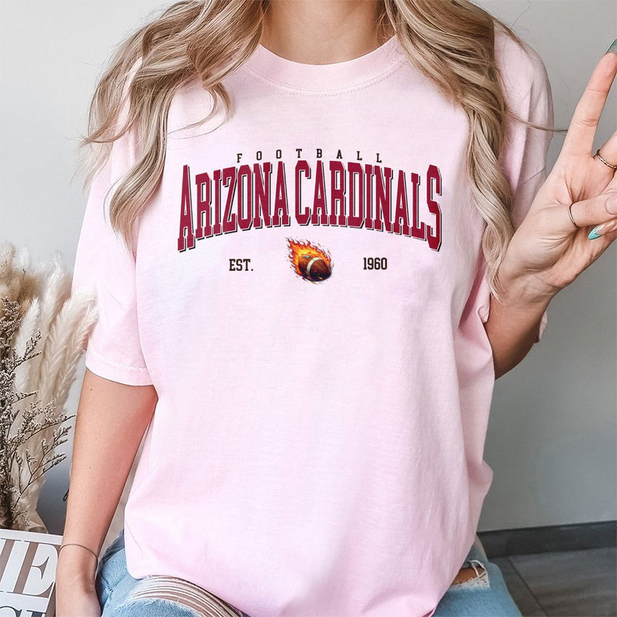 Football Arizona Cardinals Est. 1960 With Flaming Football T-Shirt