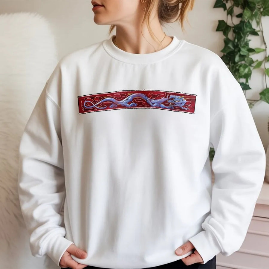 Y2K Dragon Sweatshirt | Skater Aesthetic Graphic Print | Comfortable Cotton Blend | Streetwear Gift for Men & Women