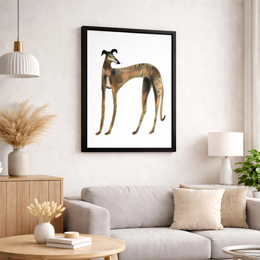 Brindle Greyhound Wall Art | Stylized Minimalist Dog Print | Premium 1.25-Inch Gallery Canvas | Unique Pet Lover Gift for Home Decor
