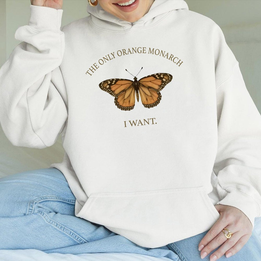 Monarch Butterfly Hoodie | Minimalist Nature Graphic Print | Premium Cotton Blend | Anti-Authoritarian Statement Gift for Activists