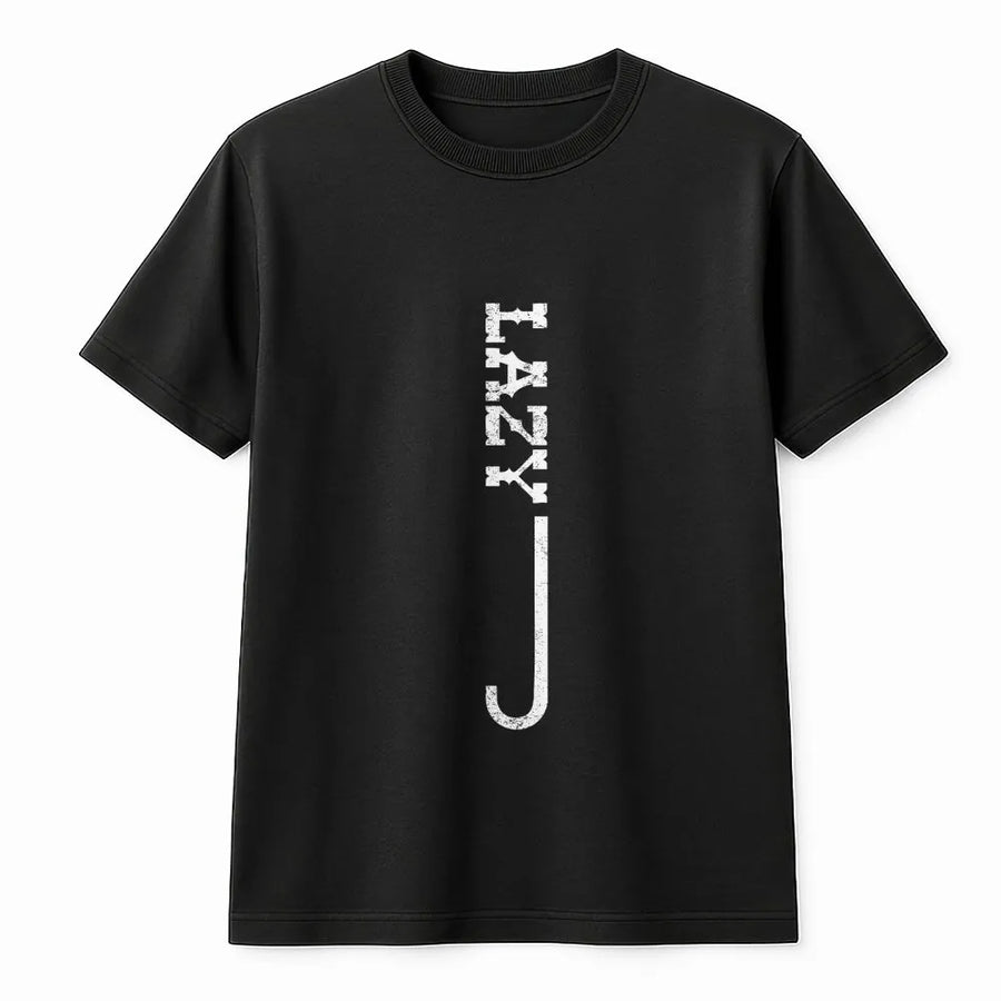 Lazy T-Shirt | Minimalist Vertical Graphic Print | Premium Cotton Tee | Funny Sarcastic Humor Gift for Men and Women