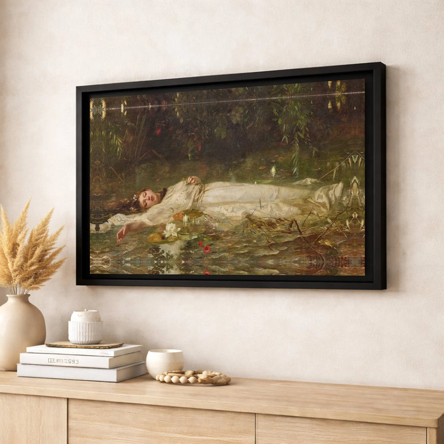 Ophelia by John Everett Millais Canvas Art | Pre-Raphaelite Masterpiece Wall Decor | Premium Fade-Resistant Gallery Wrap | Classical Art Print Gift