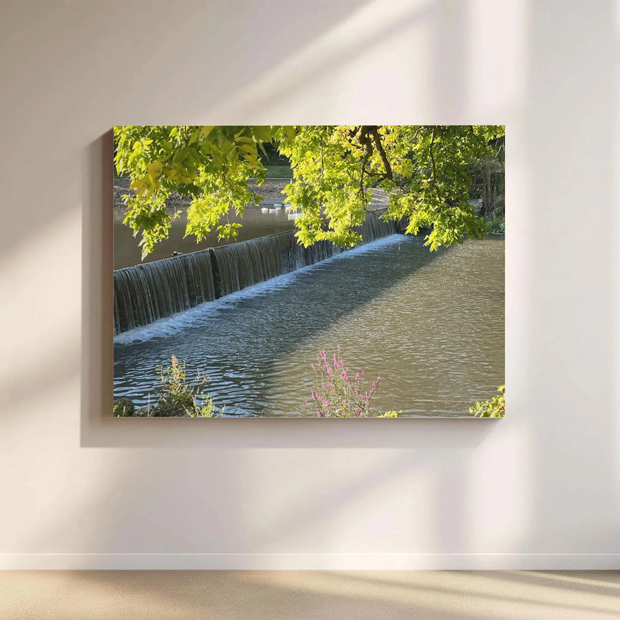River Waterfall Canvas Print | Peaceful Nature Photography | Premium Gallery Wrapped Canvas | Living Room Wall Decor Gift